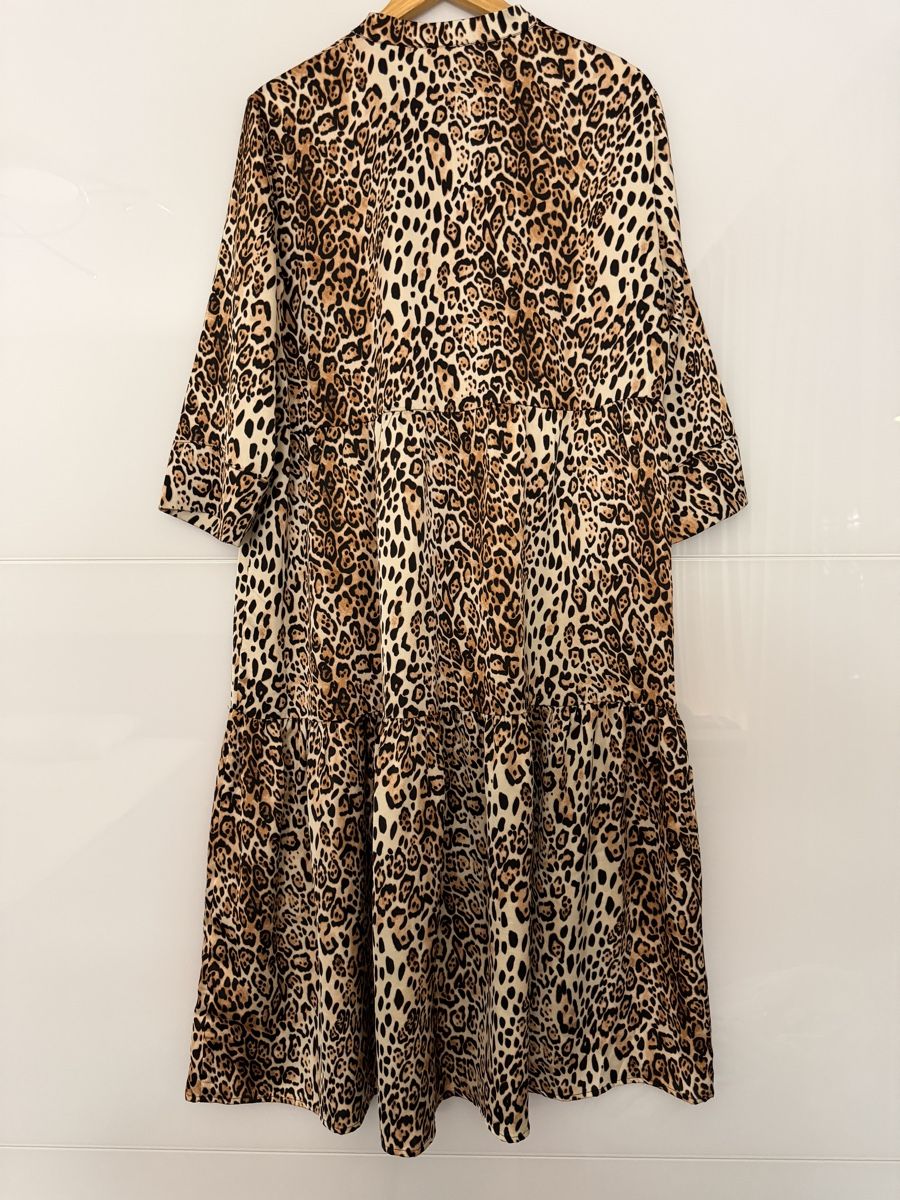 Vestiti: Love&Divine Kleid aus Polyester in einem Leo-Muster – Usato da Grenchen venduto da servet.t 1