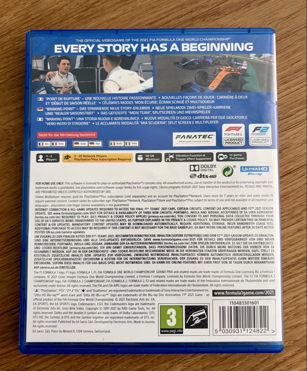 Sony Giochi: F1 2021 PS5 Videogame – Usato da Oberrüti venduto da Kimiiiiii 1