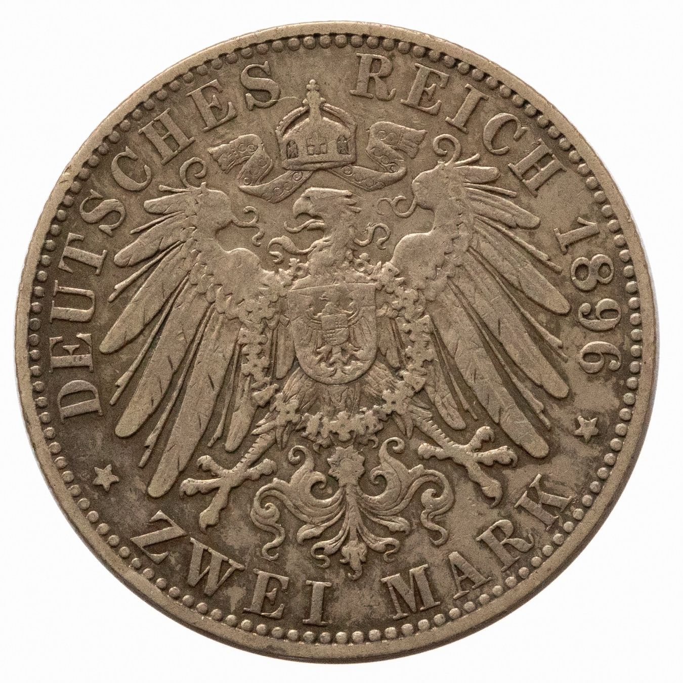 K nigreich Preussen 2 Mark 1896 Kaiser Wilhelm II Silber Gebraucht 