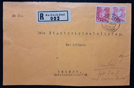 Seltene Kombination SBK 205 & 205A auf einem Brief