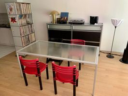 Drahtglas design Tisch vintage USM- / Nanda Vigo-Stil