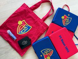 FC Basel Set Tasche, 2 Kissen, Flachmann & Schnürsenkel