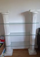 Säulenregal mit Glasböden Weiss antik Stil