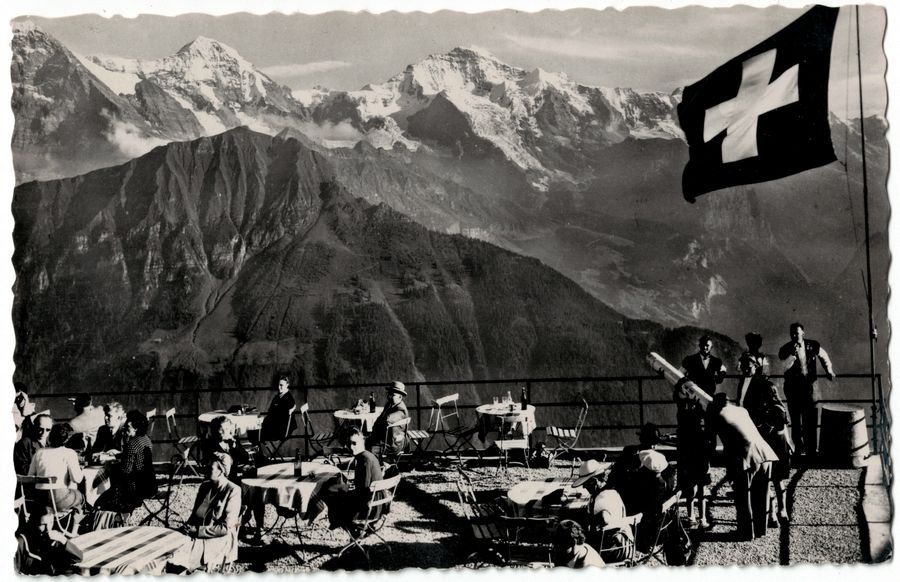 Cartoline postali: Schynige Platte, Terrasse, belebt, um 1940 – Usato da Frauenfeld venduto da POML