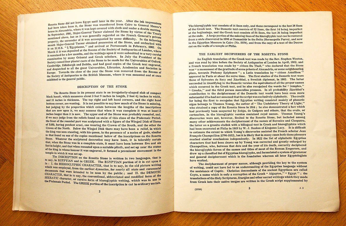 Bücher: The Rosetta Stone, British Museum – Defekt aus Bern von Maccalvin 6