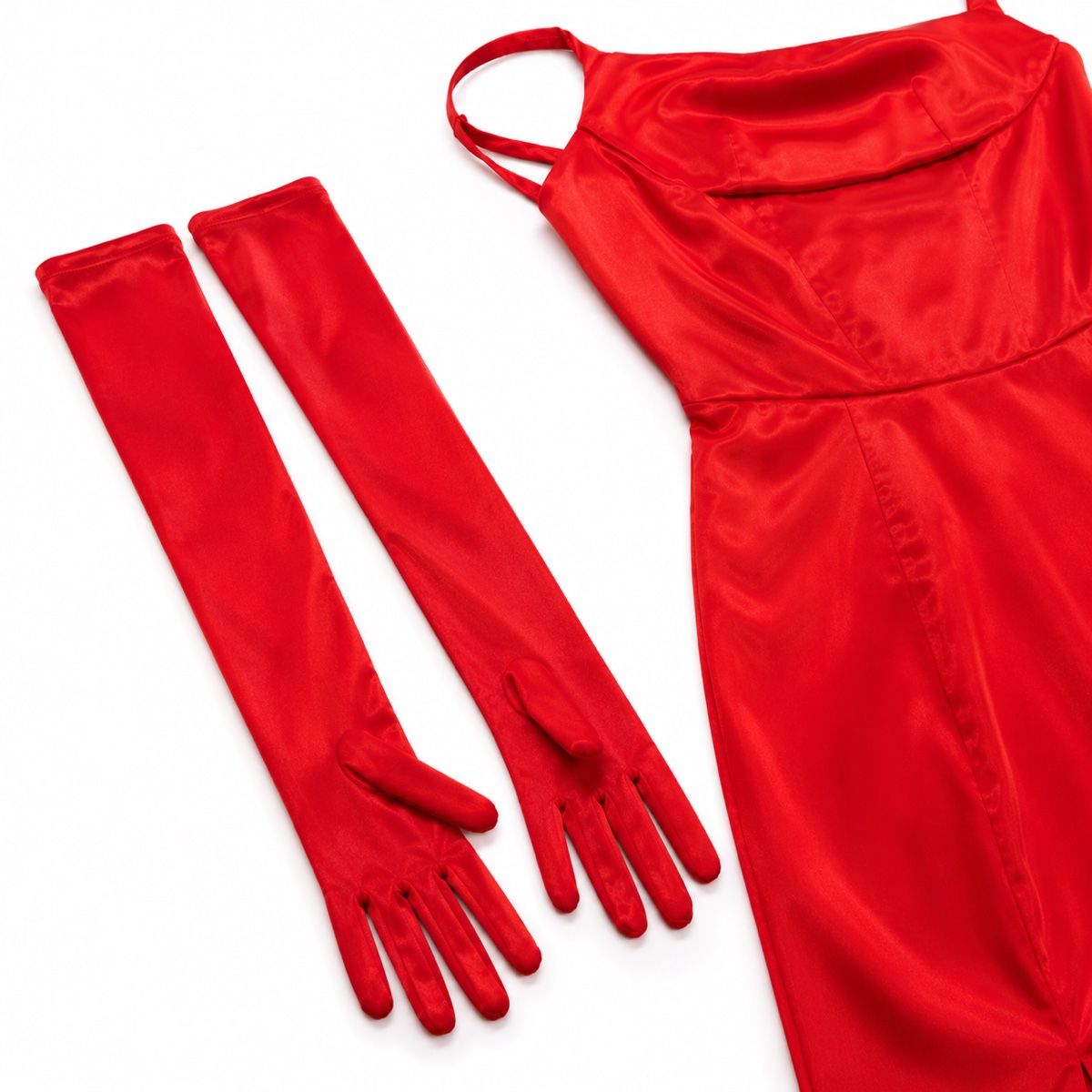 Vestiti: Abendkleid Satin Rot XS/34 mit Handschuhen | Neu – Nuovo e nell'imballaggio originale da Aarberg venduto da LovelyThings_ 6