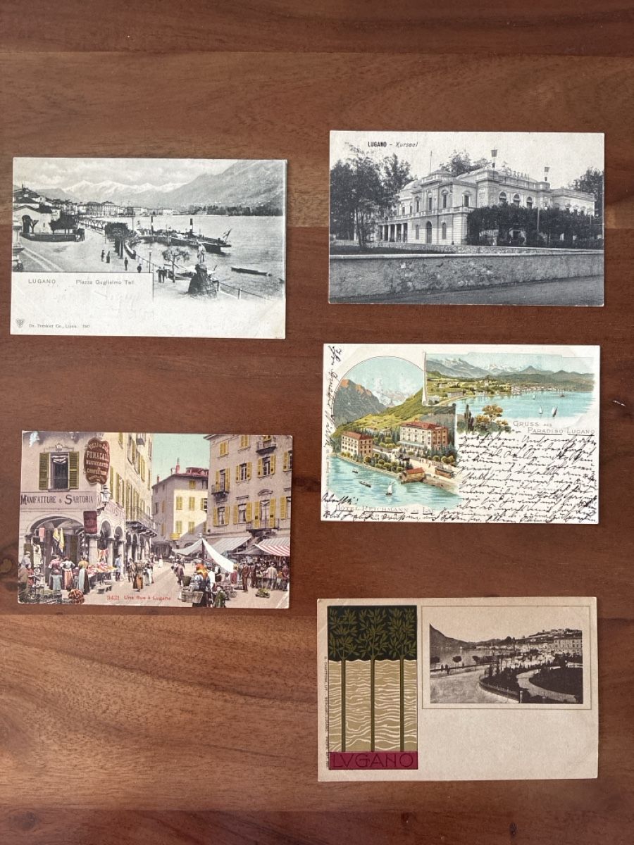 Cartoline postali: 10 Ansichtskarten Schweiz von Lugano TI. V – Usato da Oftringen venduto da Cla.vD.74