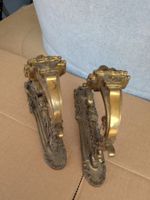 2 antike Bronze Vorhangstangenhalter oder Raffhalter