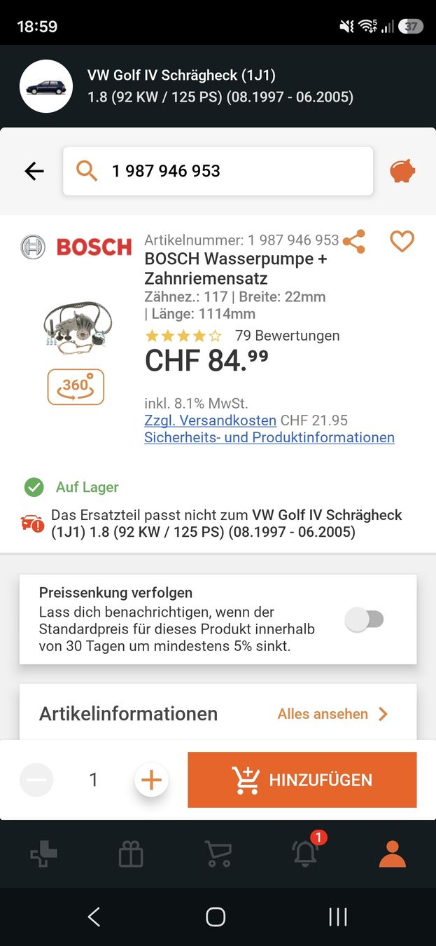 Bosch Tutti pezzi di ricambio auto: Bosch wasserpumpe + zahnriemensatz – Nuovo e nell'imballaggio originale da weesen venduto da haemmerliroman15 6
