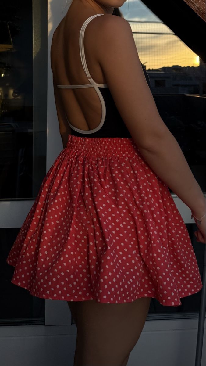 Mango Gonne: Mini skirt red with white dots - size S – Nuovo (secondo la descrizione) da Zürich venduto da eli_t8nw 3