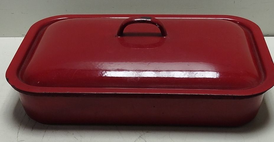 Teglie da forno: Vintage Emaille Bräter, rot - (em60) – Usato da Künten venduto da Schnaepplihuus