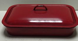 Vintage Emaille Bräter, rot - (em60)