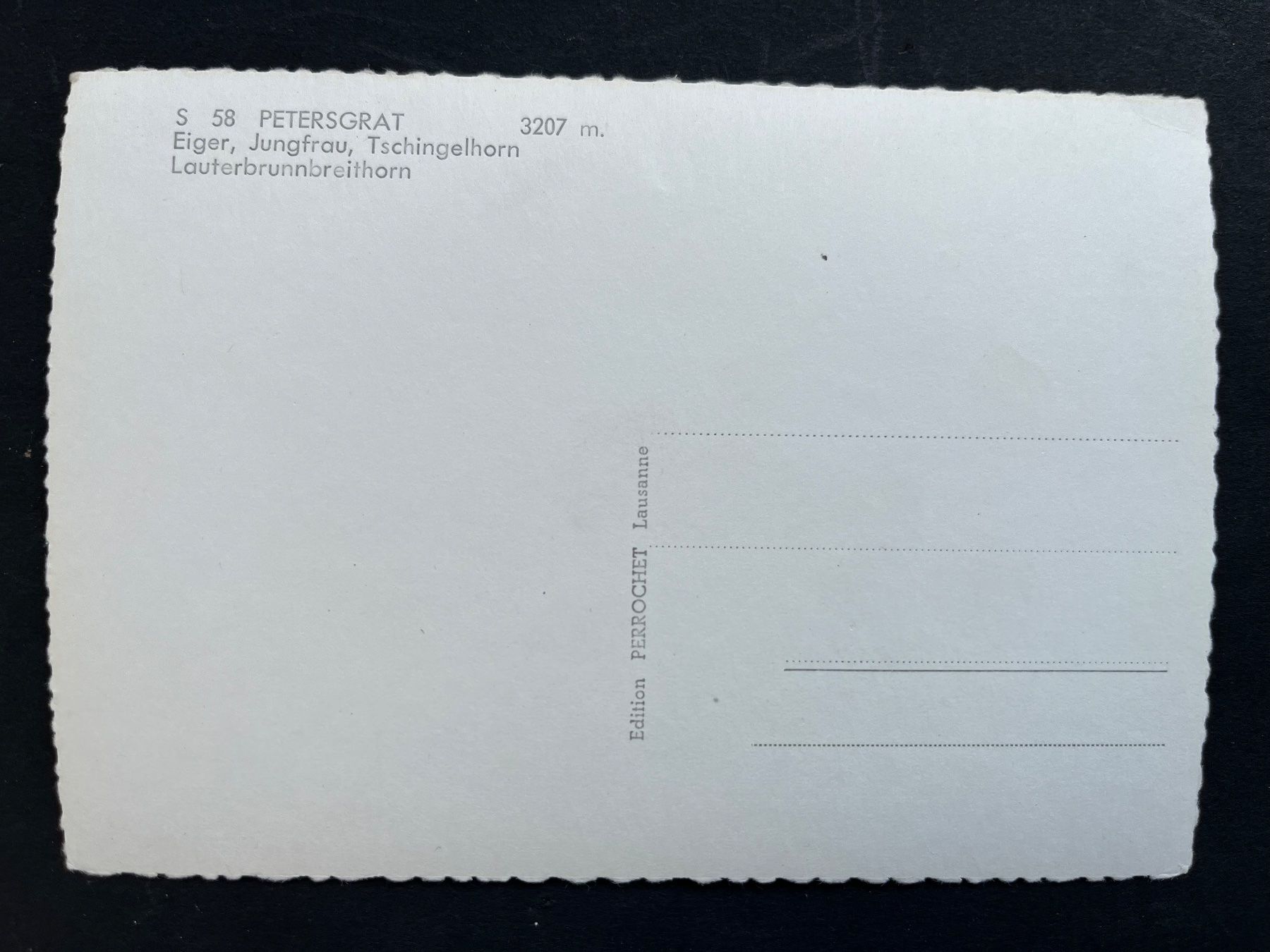 Ansichtskarten: PETERSGRAT /  Eiger, Jungfrau, Tschingelhorn, Breithorn – Gebraucht aus Ostermundigen von DaxKarten-75 1