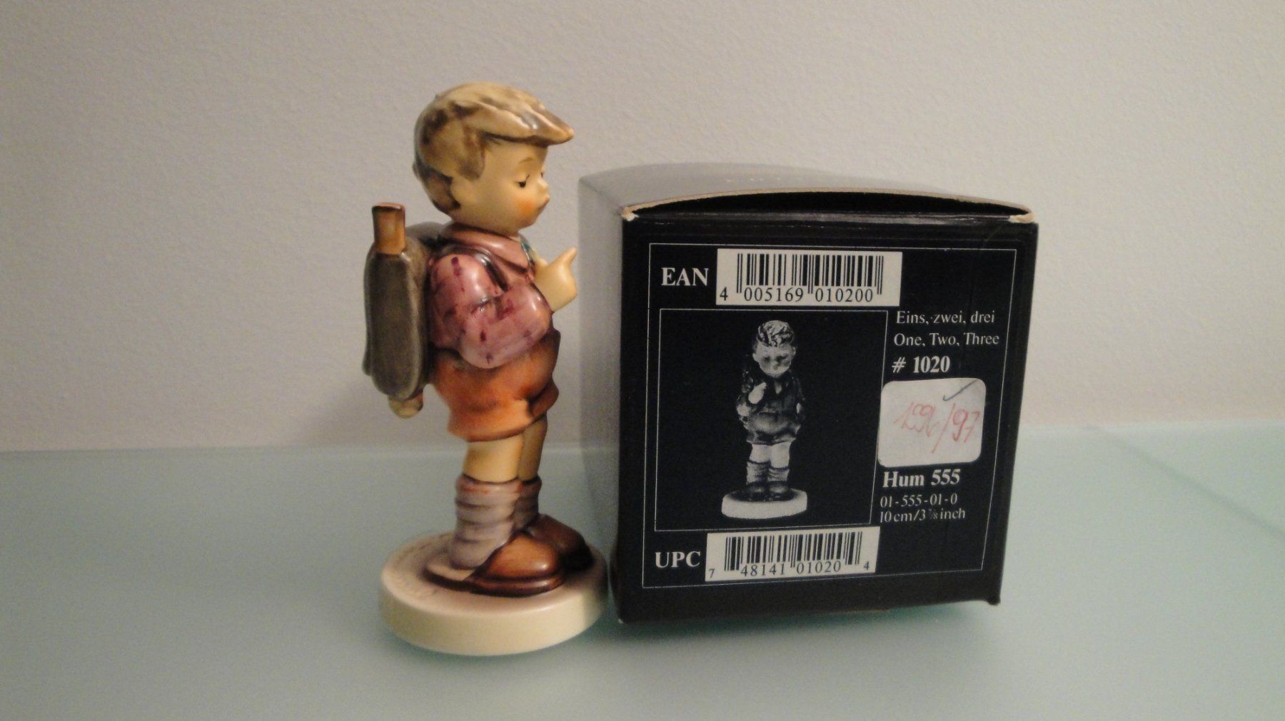 Hummel Statuette: Hummelfigur, Eins, zwei, drei – Nuovo e nell'imballaggio originale da Jona venduto da tischline
