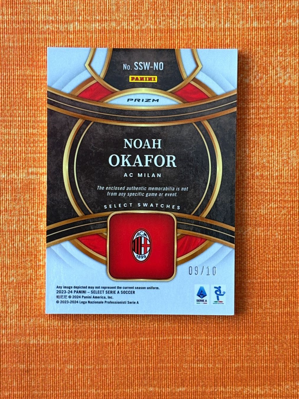 Panini Carte collezionabili: Noah Okafor /10 Panini Select Serie A 2023/24 Patch Card – Usato da Glattpark(Opfikon) venduto da GiuxTradingCards 3