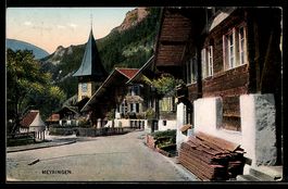 AK Meyringen, Straßenpartie mit Kirchturm