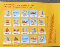 1 volle Karte (40) Marken für einen Splash-Artikel