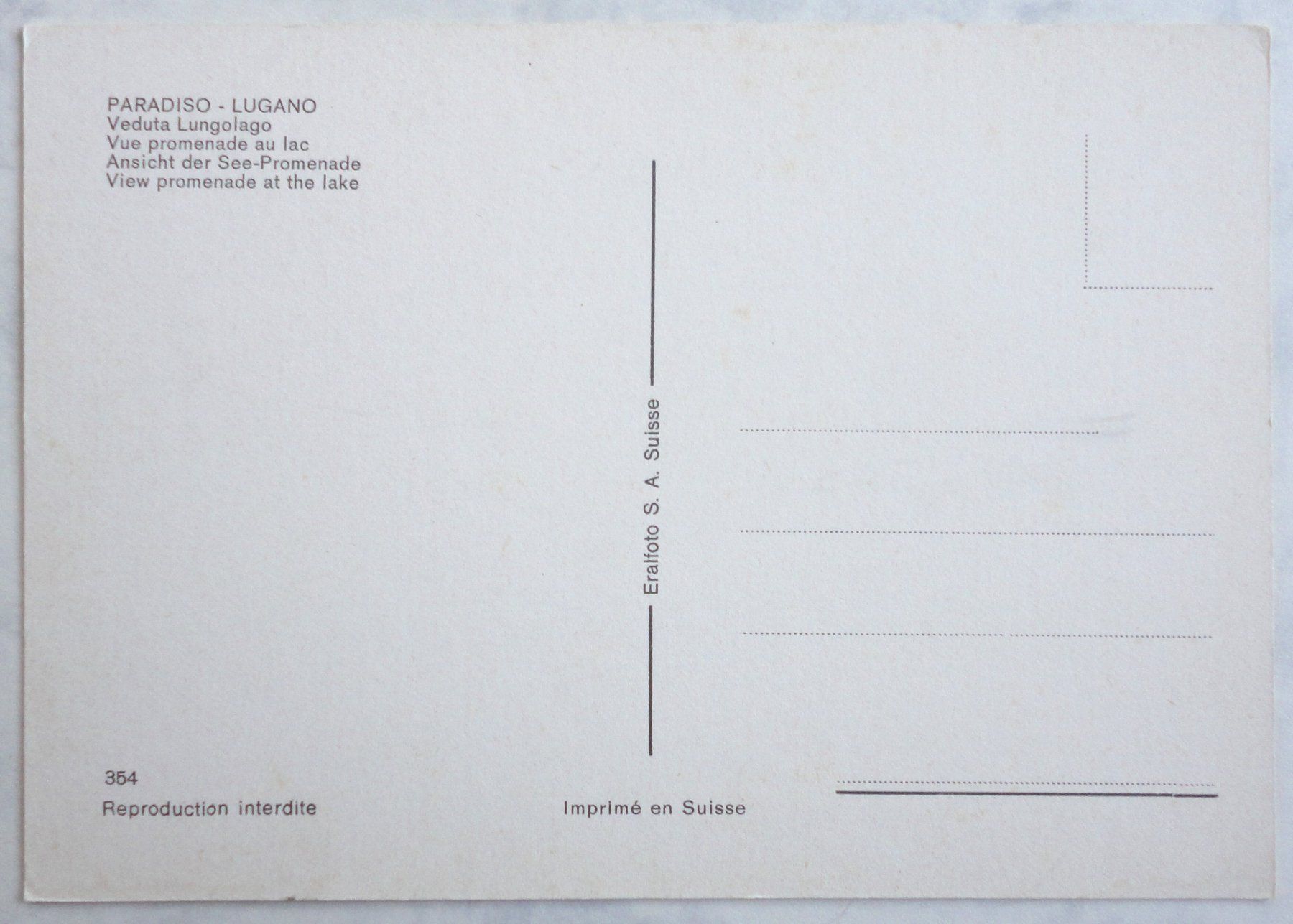 Cartoline postali: Paradiso - Lugano – Usato da Fétigny venduto da Billy2miny 1