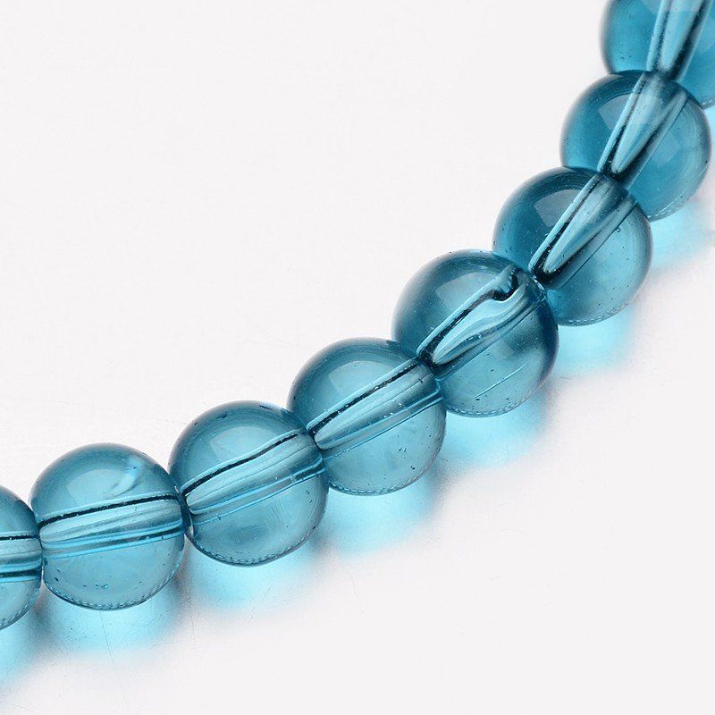 Perlen (unechte): Glasperlen 8mm Aquamarin ca. 35Stück – Neu (gemäss Beschreibung) aus Rüegsau von Tausendfreund