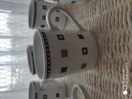 Doppio Porzellan Tassen Set, 6 Stk, neuwertig, Vintage