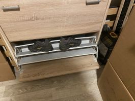 Schuhschrank Eiche Optik 3 Klappen neuwertig
