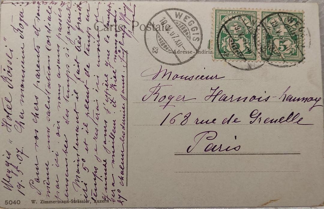 Cartoline postali: WEGGIS - 1907 – Usato da Delémont venduto da Domdom1 1