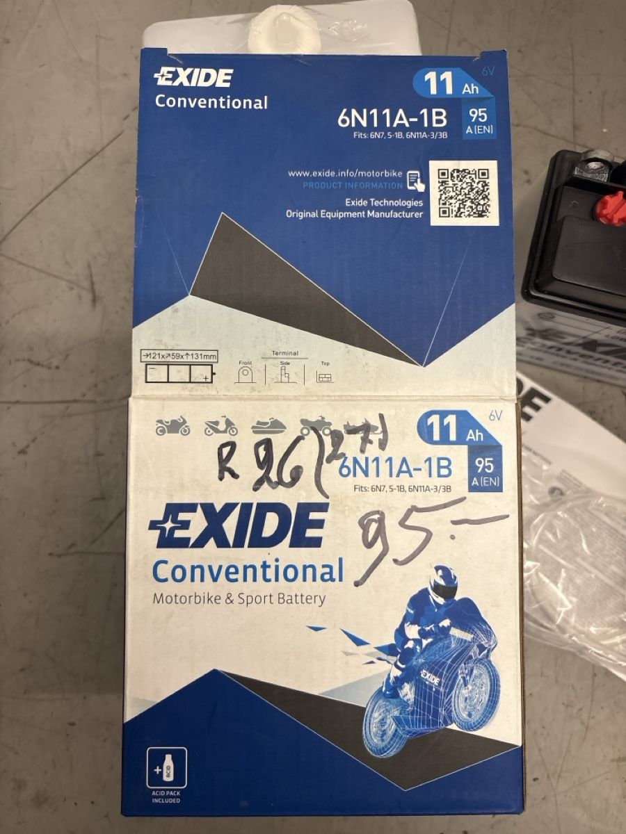 Batterie: Exide 6 Volt Oldtimer Motorrad Batterie Neu !! – Nuovo e nell'imballaggio originale da Roveredo GR venduto da Oldtimer4ever 1