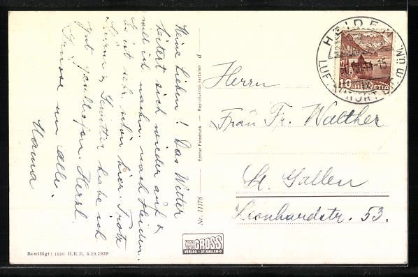 Cartoline postali: AK Walzenhausen, Blick auf den Bodensee – Usato da Berlin venduto da bartko-reher 1