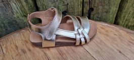 DENO Echtleder Sandalen 24 Neu Gold(254)