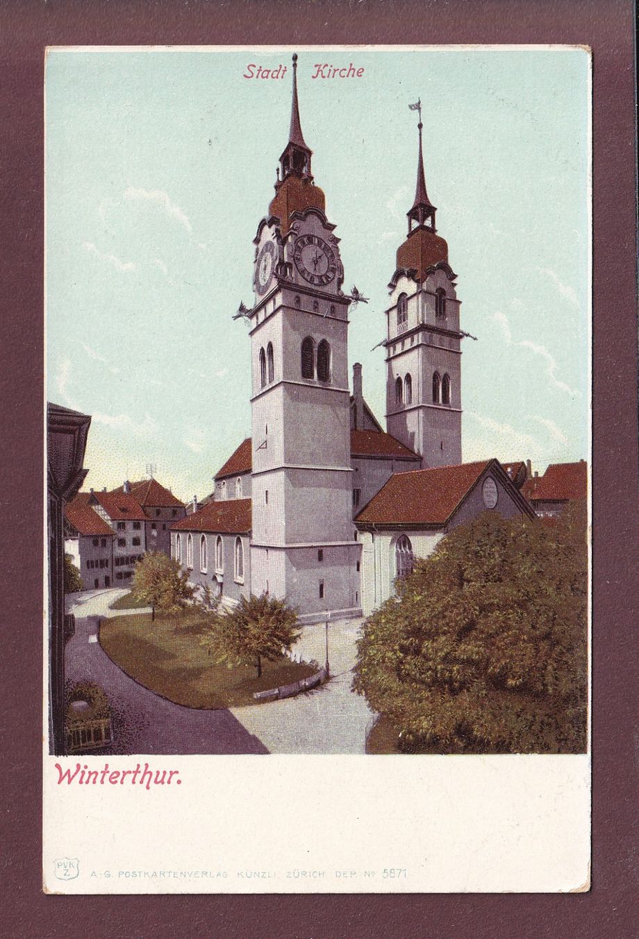 Ansichtskarten: WINTERTHUR - Stadt Kirche – Gebraucht aus Pully von nicecards