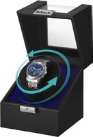 Uhrenbeweger Automatik 1 Uhr LED Uhrenbox Schwarz