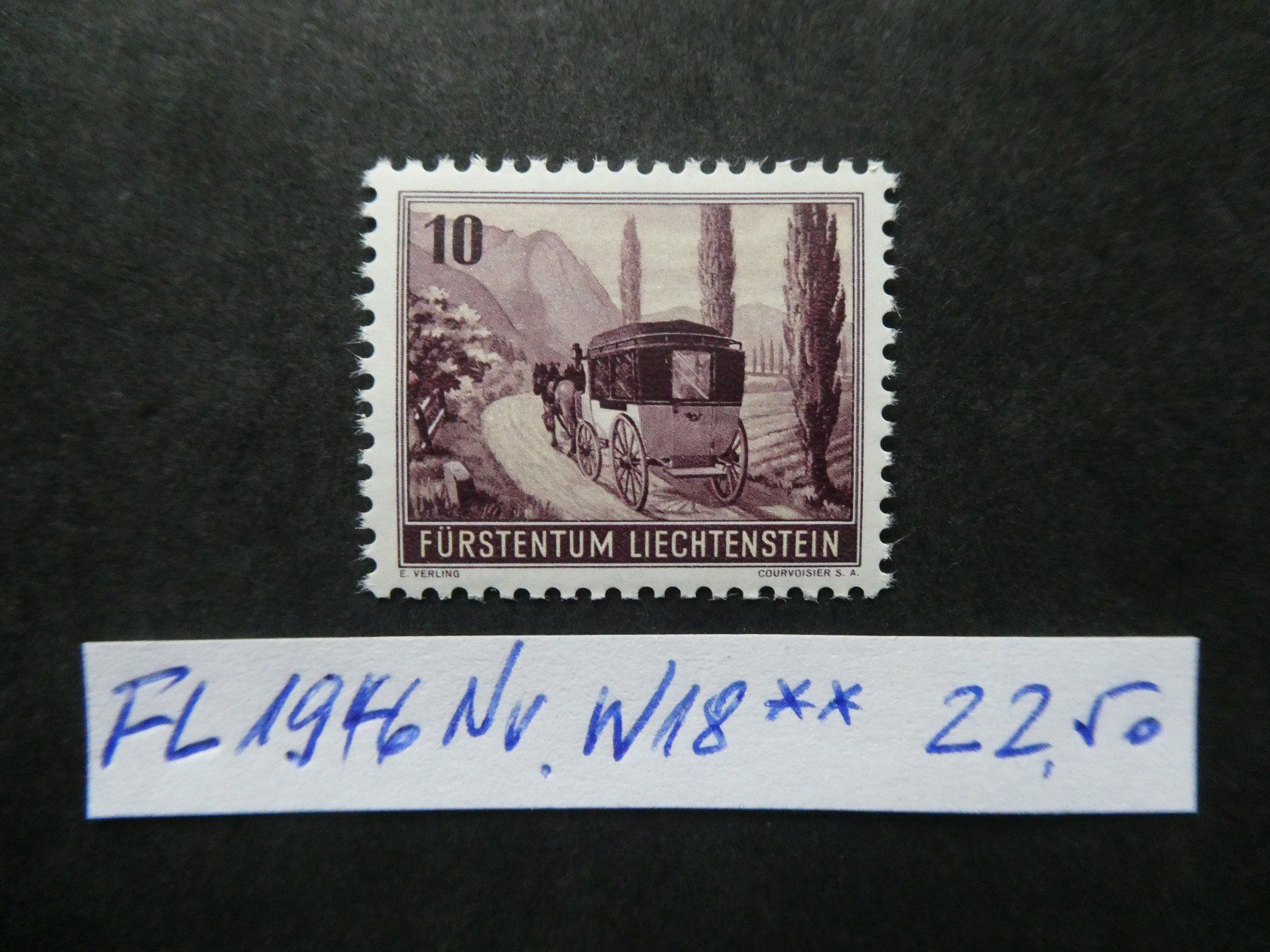 Tutti i francobolli: FL 1946 Nr. W18 postfrisch – Usato da Lausen venduto da Herbamare01