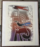 Joël Cazaux Blanche alliance lithographie encadrée