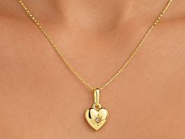 Herzanhänger Echtgold mit Kette s925