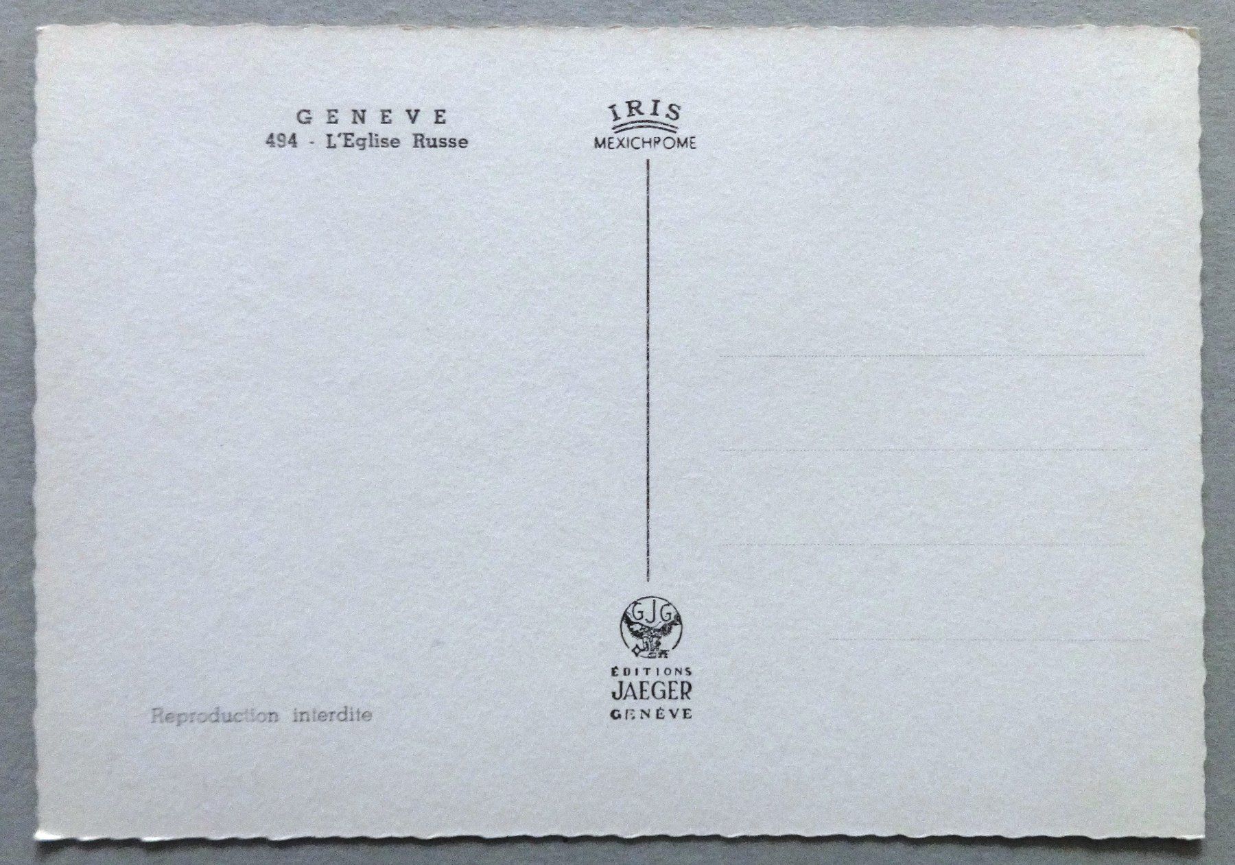 Cartoline postali: Genève - L' Eglise Russe – Usato da Fétigny venduto da Billy2miny 1