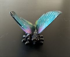 Dekofigur Schmetterling bunt metallic Harz neu
