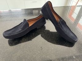 Mocassins Car Shoe élégants en daim bleu marine