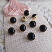 10 x Knopfe gold schwarz Stil Vintage noir boutons