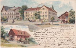 Zürich Oberstrass Lithografie Landwirtsch. Schule Strickhof