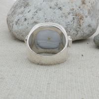 Silberring mit blauem Achat, Gr.53