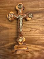 Olivenholz Kreuz Jerusalem Handarbeit Sammlerstück Kirche
