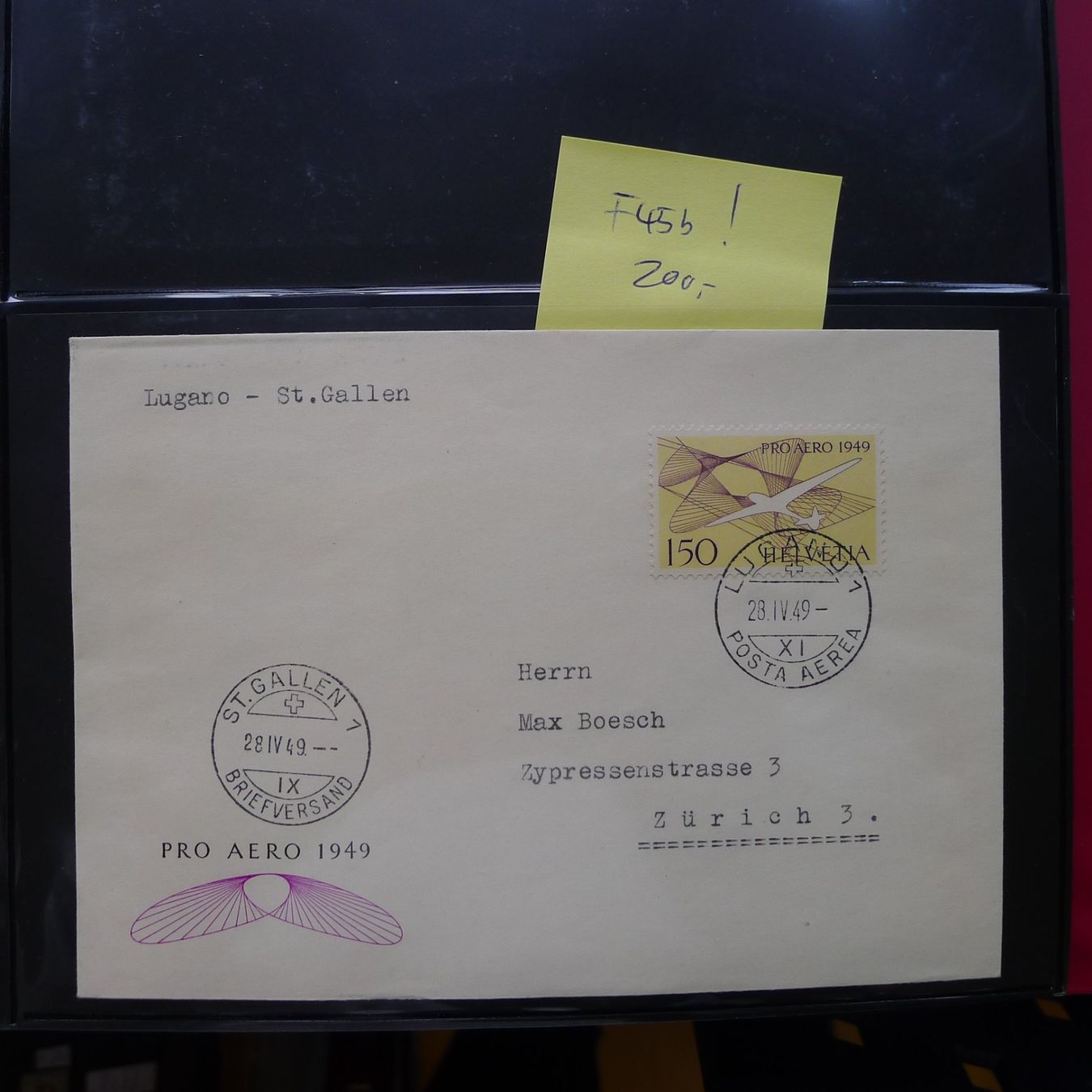 Tutti i francobolli: 1924-1978, TOP-Sammlung Briefe mit 57 Flugbriefe+ FDC's etc. – Usato da Sursee venduto da Luzernerraute 8