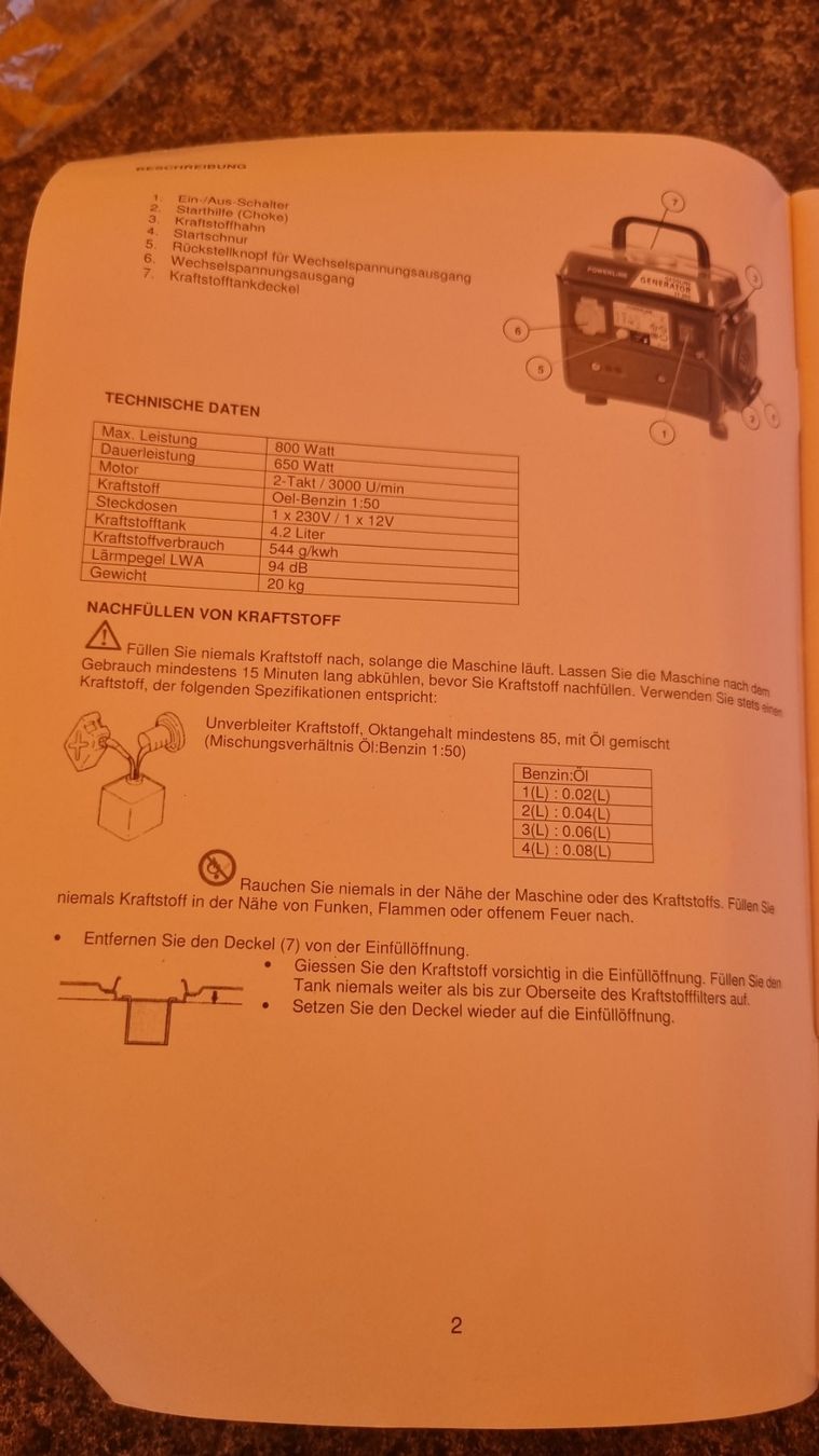 Generatori di corrente: Stromgenerator Powerline ST 800 mit Zubehör – Nuovo (secondo la descrizione) da Winterthur venduto da Pigeonblanc 9