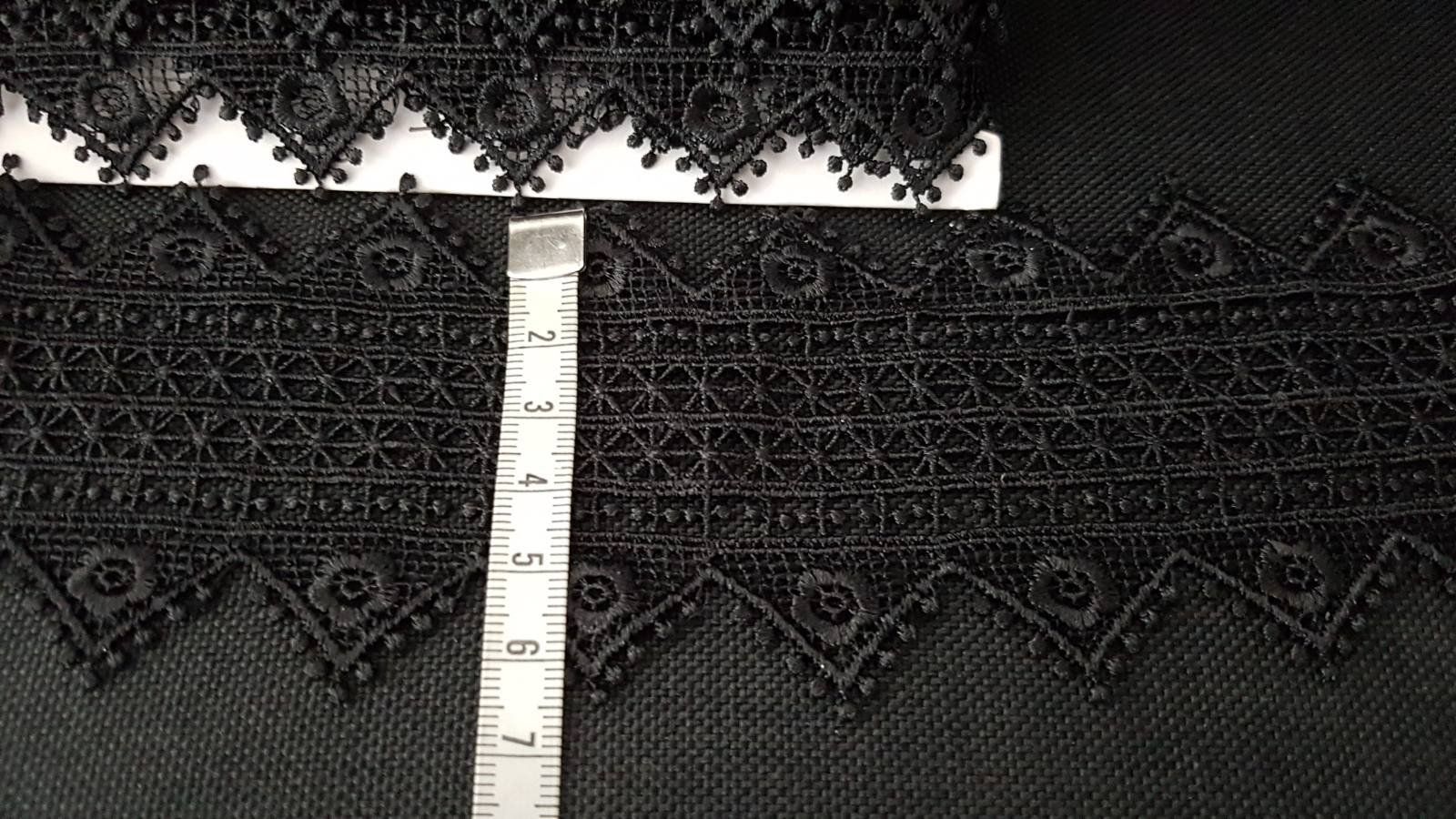 Tessuti: Bestickte Spitzenband schwarze 1m. – Nuovo (secondo la descrizione) da Zürich venduto da 280_yc86 5