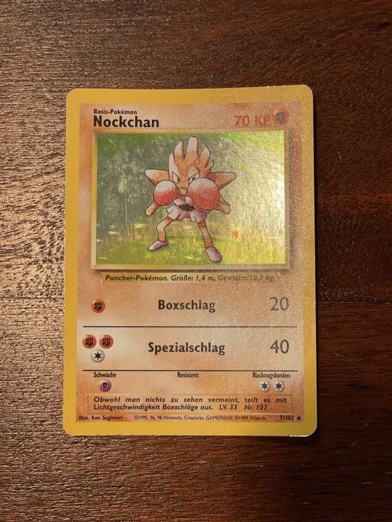 Nockchan 7/102 Holo, Base Set 1999 Pokémon Karte DE (Gebraucht) in ...