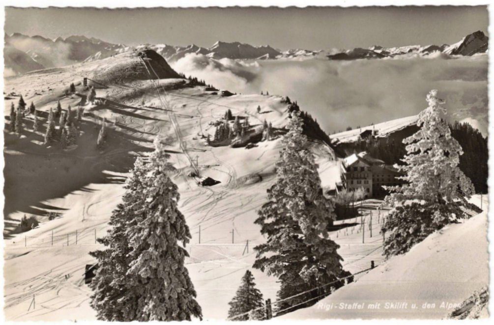 Cartoline postali: Rigi - Skilift Rigi-Rotstock – Usato da Binningen venduto da Mountainrider