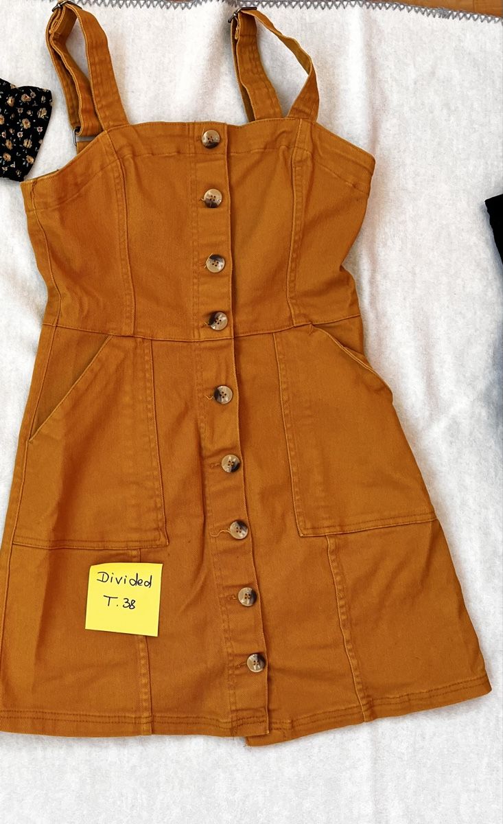 Vestiti & Gonne: Divided Mustard Button-Front Dress, Size 38, Great Look! – Usato da Romont FR venduto da cat_j6ww