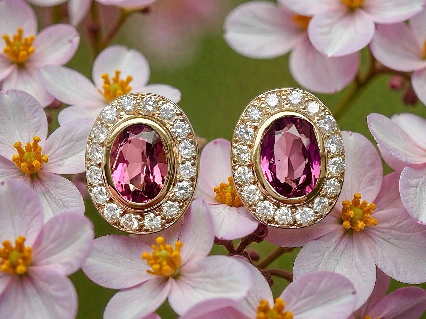 Orecchini pendenti & Orecchini a lobo: Rosa Turmalin - Diamant - Ohrstecker – Usato da Zuzwil SG venduto da artimmo 3