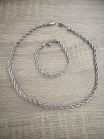 Collier und Armband Set Edelstahl 45cm & 17.5cm