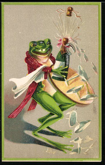 Cartes postales: Froschkellner lässt sein Tablett mit de – D'occasion à Berlin par bartko-reher